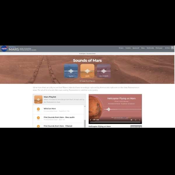 Biblioteca de sonidos y voz en Marte y la Tierra de la NASA - Blog Hola Telcel
