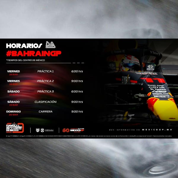 Horarios del GP de Bahréin 2022 para ver a Checo Pérez - Blog Hola Telcel