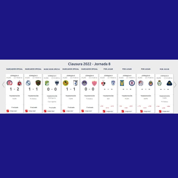 Horarios, fechas y canales de TV para la Jornada 8 del Clausura 2022 de la Liga MX - Blog Hola Telcel 
