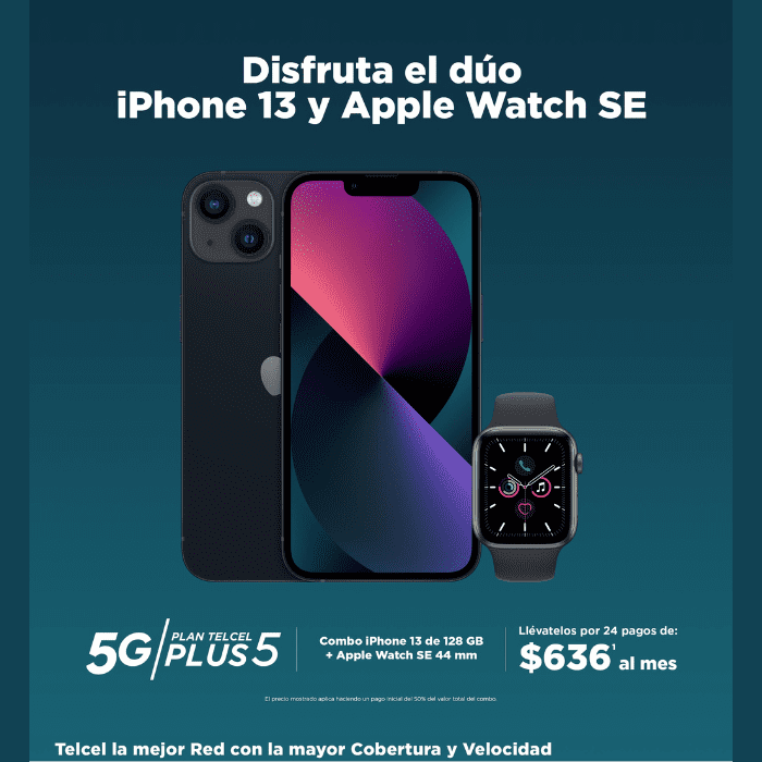 ¡Lleva a casa el duo iPhone 13 + Apple Watch SE a 24 meses!.-Blog Hola Telcel