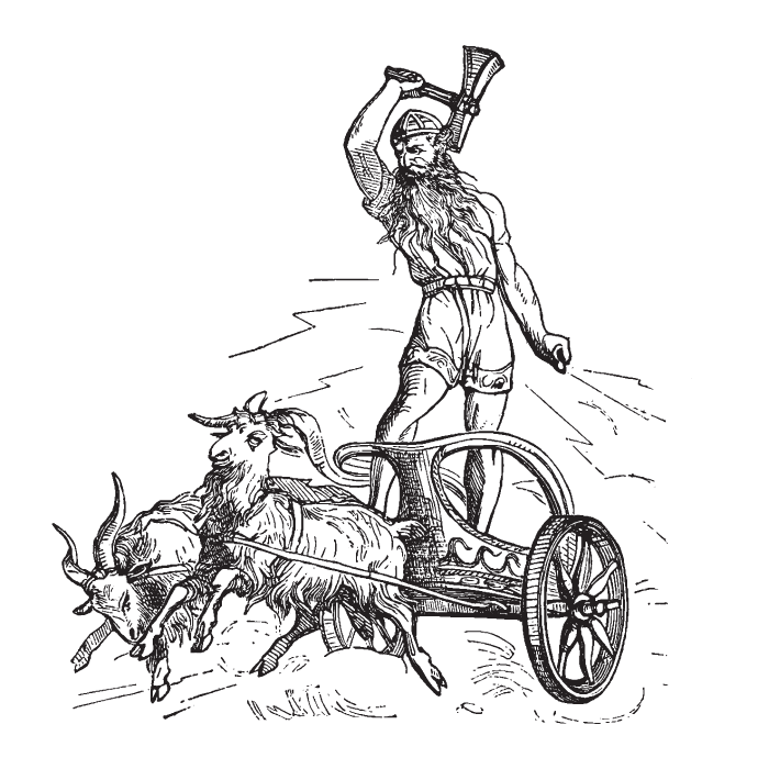 Thor es llevado por dos cabras en su carro.- Blog Hola Telcel