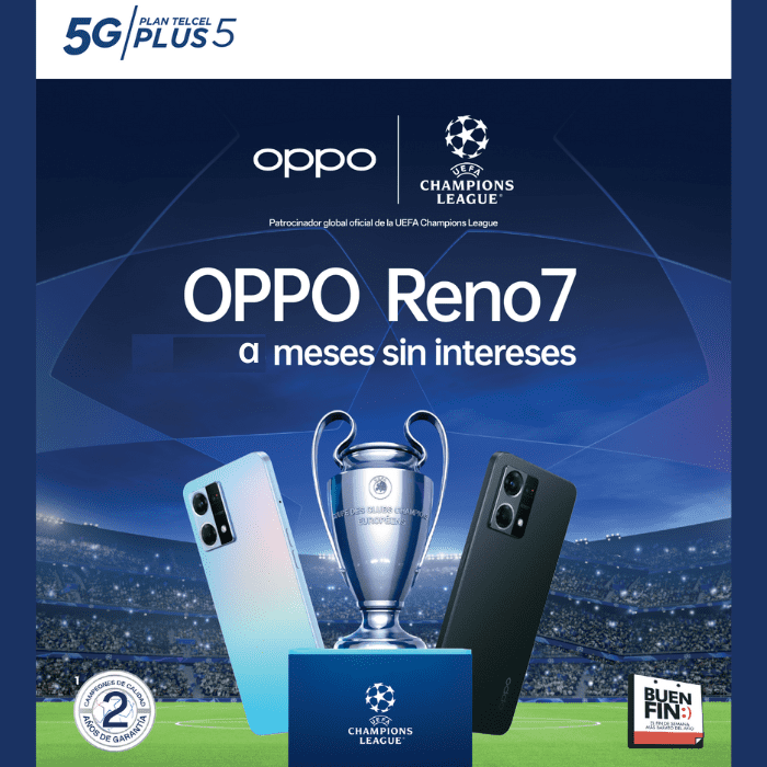 El OPPO Reno 7 está a 24 meses sin intereses en el Buen Fin 2022.- Blog Hola Telcel