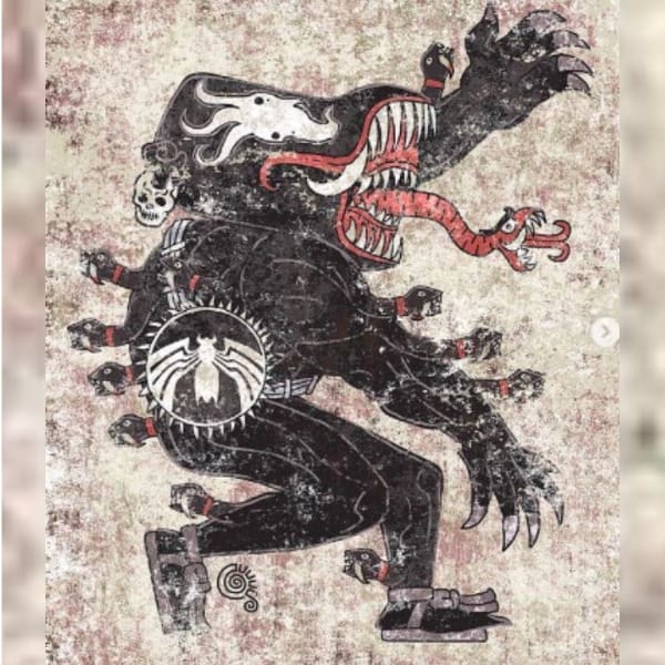 Venom dibujado en estilo maya.-Blog Hola Telcel