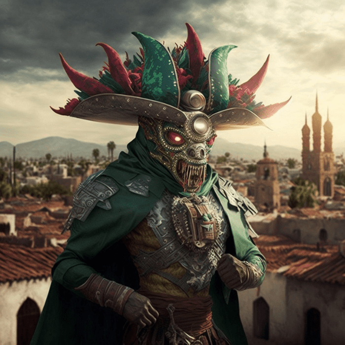 Tlaxcala luce un magnífico sombrero y atuendo aterrador generados por la inteligencia artificial.- Blog Hola Telcel