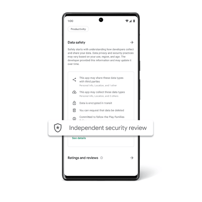 un celular con el nuevo símbolo de un escudo y una estrella que indican que una aplicación cuenta con una revisión de seguridad independiente.- Blog Hola Telcel