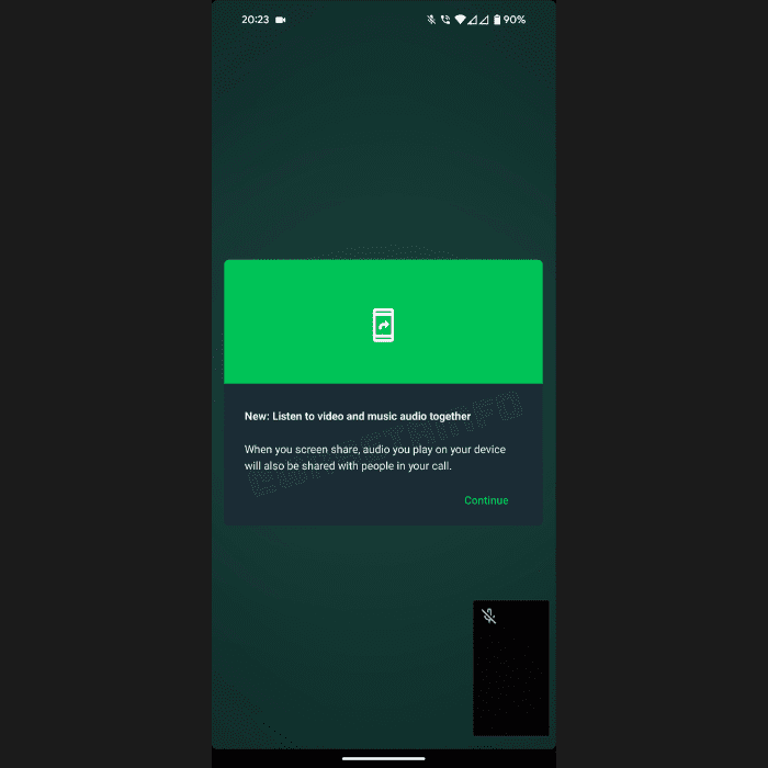 WhatsApp ahora mostrará un aviso cuando esté disponible la opción de escuchar música durante una videollamada.- Blog Hola Telcel