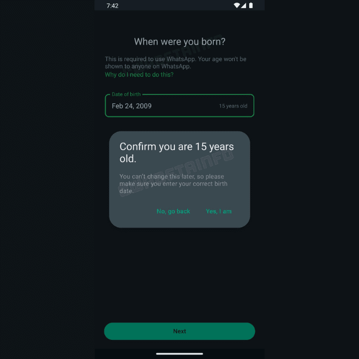 Captura de pantalla de WABetaInfo sobre los límites de edad de WhatsApp.- Blog Hola Telcel