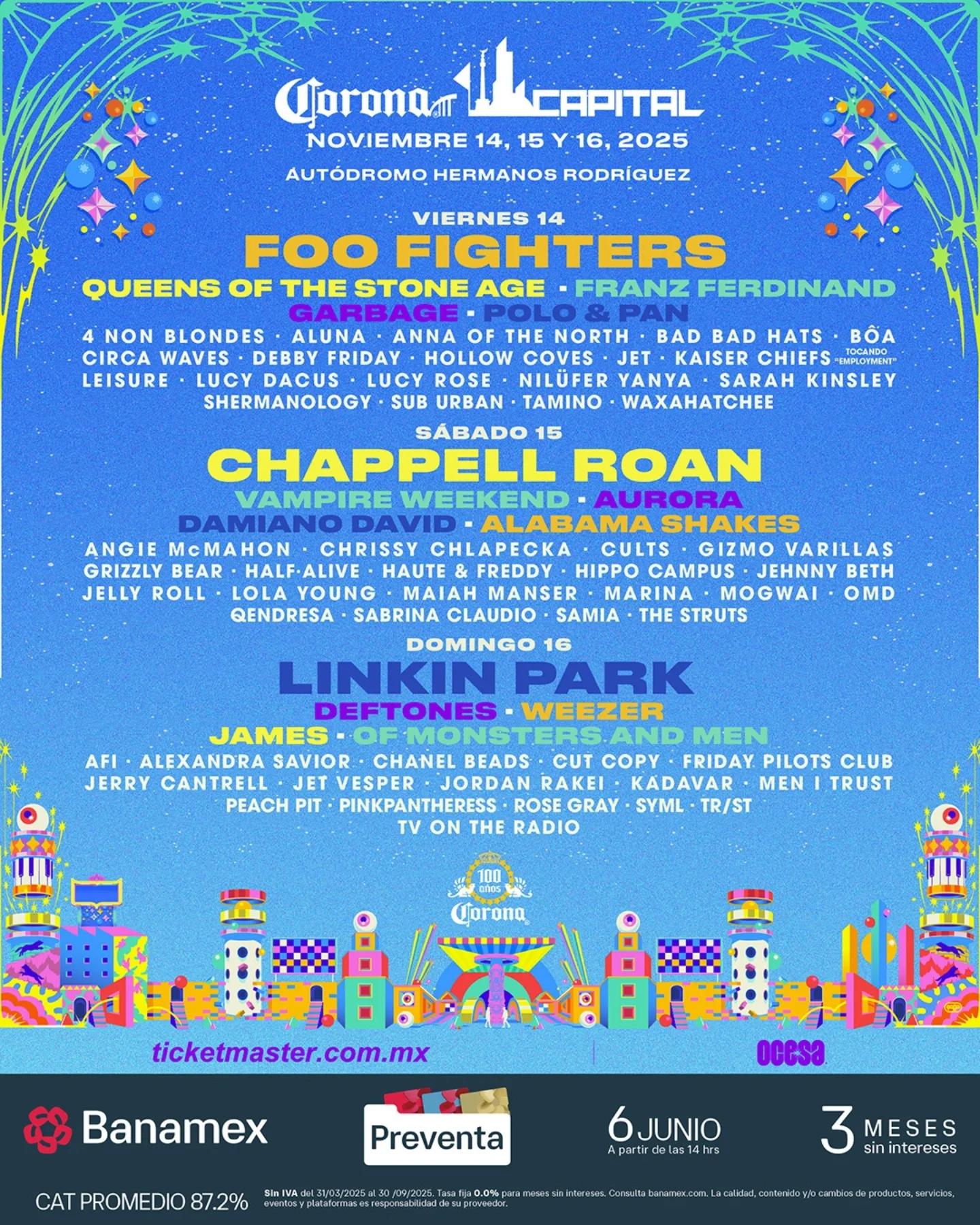 Conoce todo sobre el cartel del Corona Capital 2025 que celebra su 15 aniversario a lo grande.- Blog Hola Telcel 