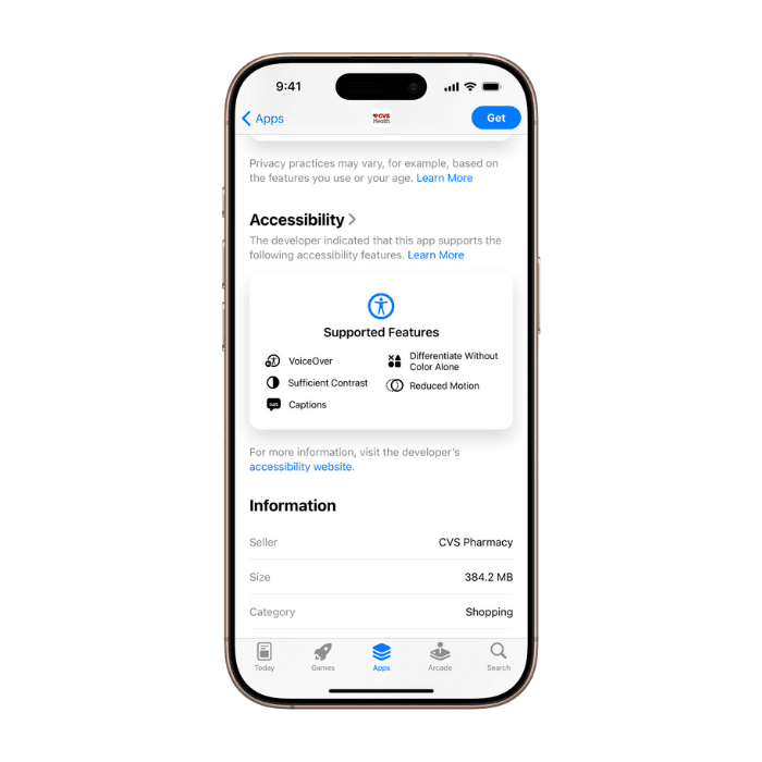Accessibility Nutrition Labels de iPhone.- Blog Hola Telcel