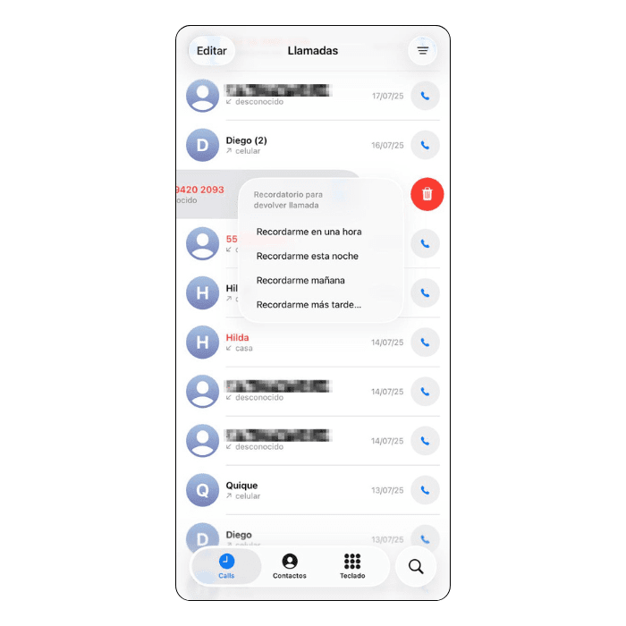 iOS 26 te recuerda devolver llamadas.- Blog Hola Telcel