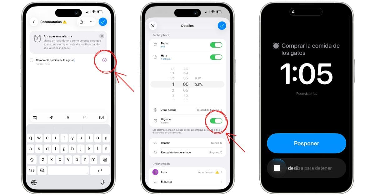 Cómo convertir un recordatorio en alarma con iOS 26.2.- Blog Hola Telcel