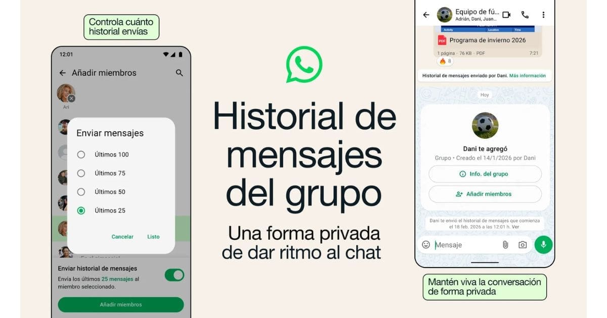 WhatsApp ahora comparte mensajes recientes con nuevos miembros.- Blog Hola Telcel